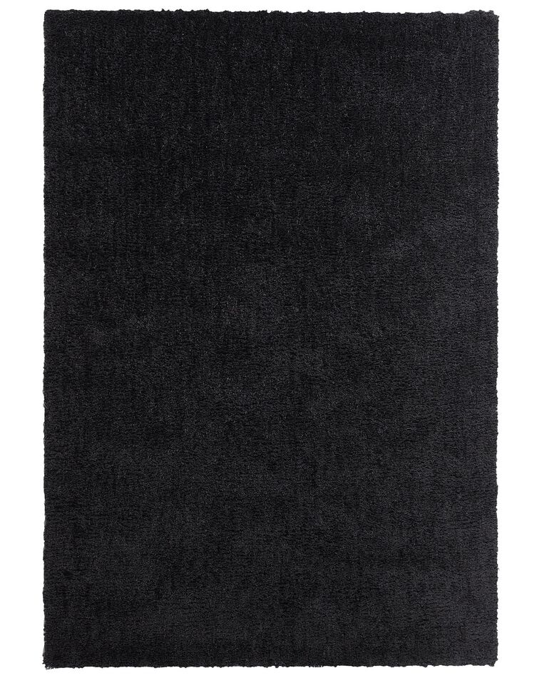 Fekete hosszú szálú szőnyeg 160 x 230 cm DEMRE_683574