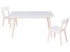 Mesa de comedor blanco/madera clara 150 x 90 cm SANTOS_675444