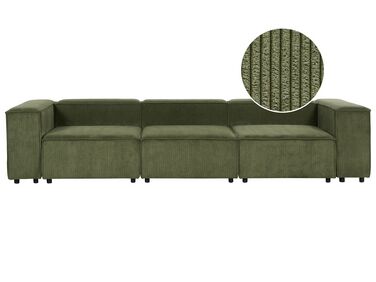 Sofa modułowa 3-osobowa sztruksowa zielona APRICA
