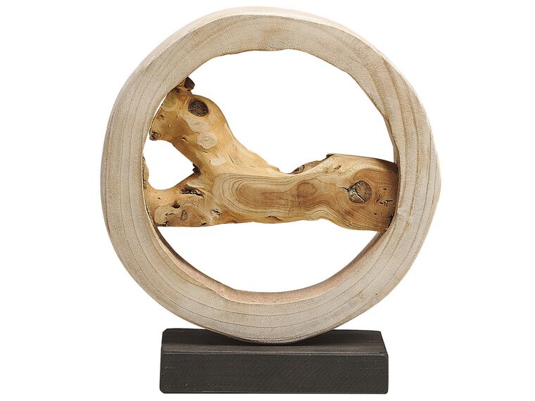 Figurine décorative en bois clair 34 cm OCAMPO_791713