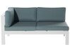 Lounge Set Kunstholz weiss 5-Sitzer Auflagen beige mit zusätzlichen Bezügen mintgrün MESSINA_863131