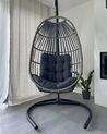 PE Rattan Hanging Chair with Stand Dark Grey SESIA_901054