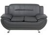 Faux Leather Living Room Set Grey LEIRA_796943