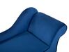 Mini chaise longue en velours bleu côté droit BIARRITZ_733891