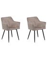 Set of 2 Velvet Dining Chairs Taupe Beige JASMIN_710926