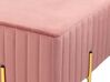 Sengebænk i ribbet lyserød velour 93 x 48 cm DAYTON_860593