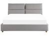 Sametová postel s úložným prostorem 160 x 200 cm světle šedá BATILLY_830169