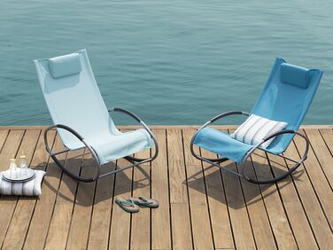 Rocking Sun Lounger Turquoise Blue CAMPO