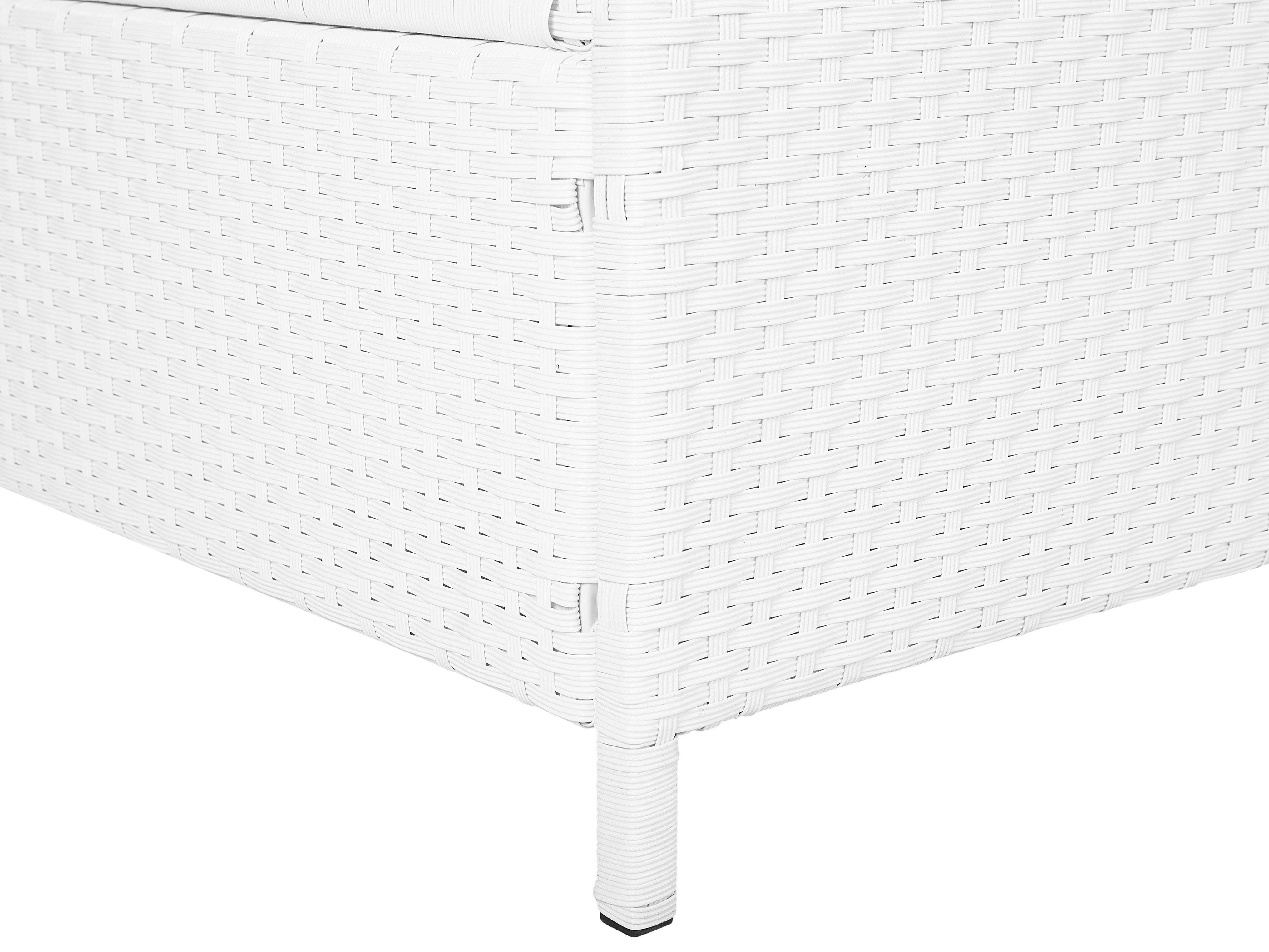 PE Rattan Reclining Sun Lounger White TURIN II Beliani.co.uk