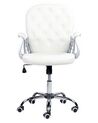 Swivel Faux Leather Office Chair White PRINCESS_739402