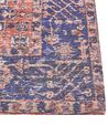 Teppich Baumwolle blau / rot 80 x 300 cm orientalisches Muster Kurzflor KURIN_852443