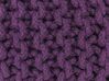 Cotton Knitted Pouffe 40 x 25 cm Purple CONRAD _813978