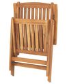 Set of 6 Wooden Garden Folding Chairs Acacia Wood JAVA_802457