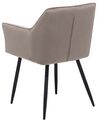 Set of 2 Velvet Dining Chairs Taupe Beige JASMIN_710930