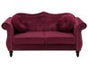 2 Seater Velvet Sofa Burgundy SKIEN_743249