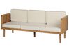 Loungeset 5-zits met salontafel en ottomaan acaciahout lichtbeige BARATTI_830618