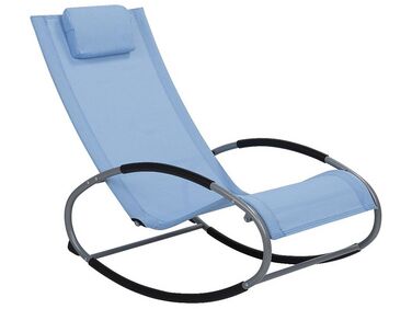 Chaise de jardin à bascule bleu CAMPO