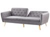 Velvet Sofa Bed Grey BARDU_792069