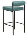 Conjunto de 2 sillas de bar de tela verde azulado AMAYA_885338