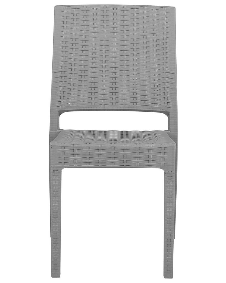 Set of 4 Garden Dining Chairs Light Grey FOSSANO Beliani.at
