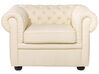 Leather Living Room Set Cream CHESTERFIELD_769393