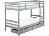 Dřevěná patrová postel s úložným prostorem 90 x 200 cm šedá REGAT_877155