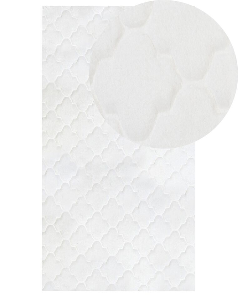 Tappeto pelle sintetica bianco 80 x 150 cm GHARO_858598