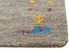 Gabbeh Teppich Wolle grau 80 x 150 cm Hochflor SEYMEN_856064
