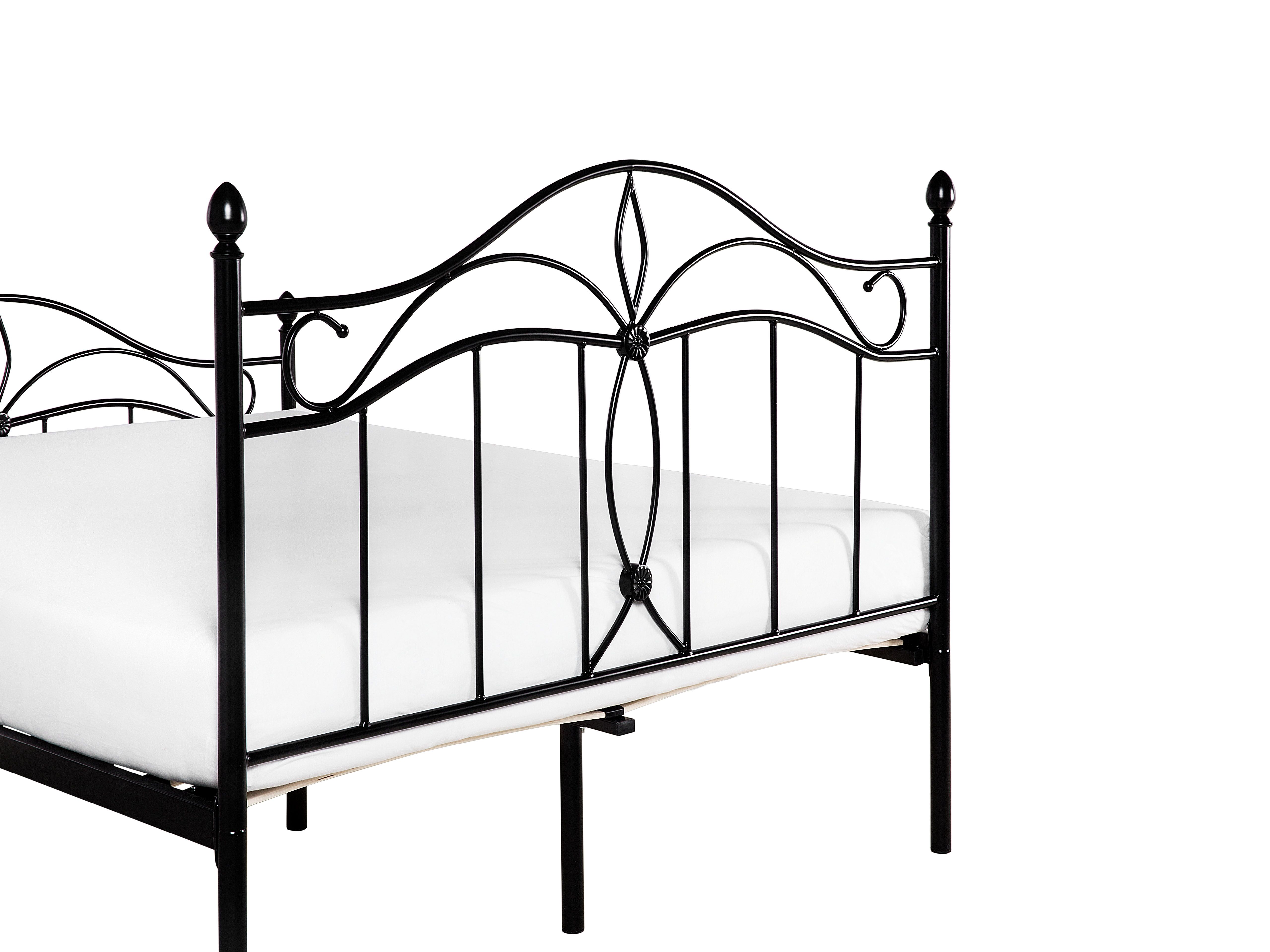 Łóżko metalowe 140 x 200 cm czarne ANTLIA