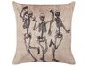 Velvet Cushion Skeleton Pattern 45 x 45 cm Beige MORTESTI_830093