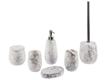 Ceramic 6-Piece Bathroom Accessories Set White CALLELA 