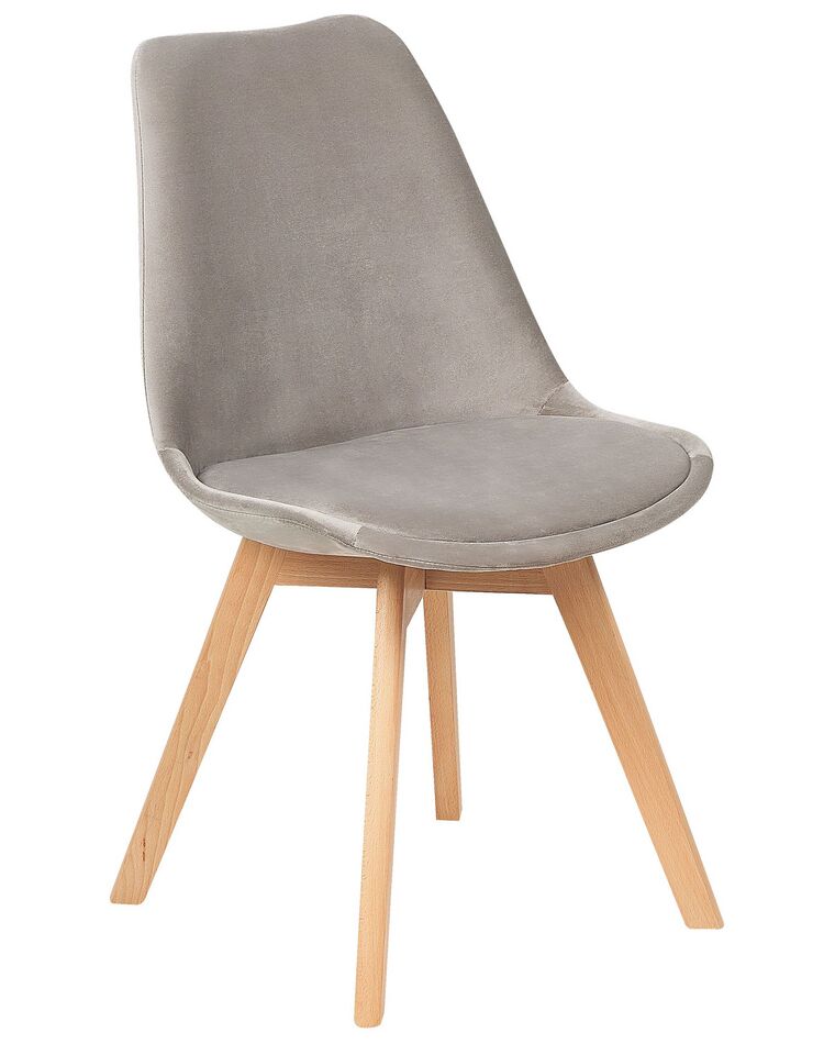 Set of 2 Velvet Dining Chairs Taupe DAKOTA II Beliani.co.uk