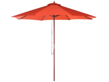 Parasol de jardin en bois avec toile rouge ⌀ 270 cm TOSCANA 