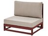 Lounge Set zertifiziertes Holz mahagonibraun 4-Sitzer rechtsseitig modular Auflagen taupe TIMOR II_852957