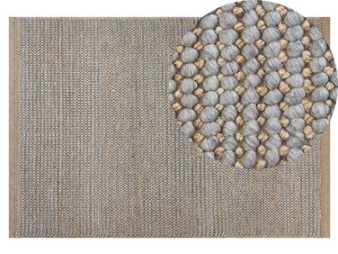 Vloerkleed wol grijs 140 x 200 cm BANOO