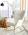 Boucle Rocking Chair White and Gold ANASET_855439