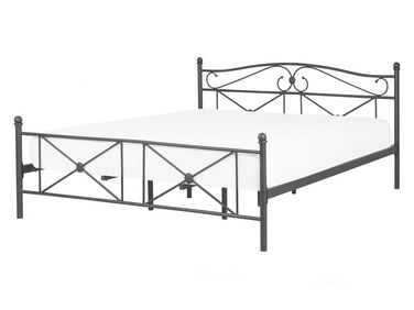 Čierna kovová posteľ s rámom 140 x 200 cm  RODEZ