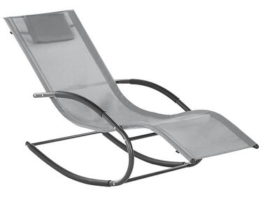 Chaise longue à bascule gris clair CARANO II