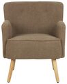 Boucle Armchair With Footrest Brown TUMBA_913921