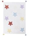 Tapis enfant avec motif étoiles en coton multicolore 140 x 200 cm MEREVI_907247