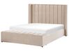 Sametová postel s úložným prostorem 140 x 200 cm béžová NOYERS_834505