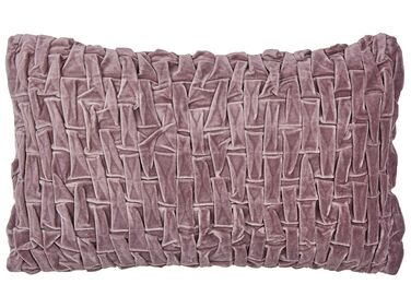 Coussin en velours plissé violet 30 x 50 cm CHIRITA