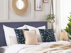 Musta/vihreä koristetyyny setti 2 kpl 45 x 45 cm TOADFLAX Musta/vihreä koristetyyny setti 2 kpl 45 x 45 cm TOADFLAX