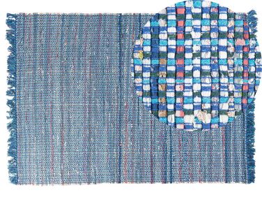 Teppich Baumwolle blau 140 x 200 cm Kurzflor BESNI