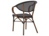 Set of 4 Garden Chairs Dark Wood and Black CASPRI_799047
