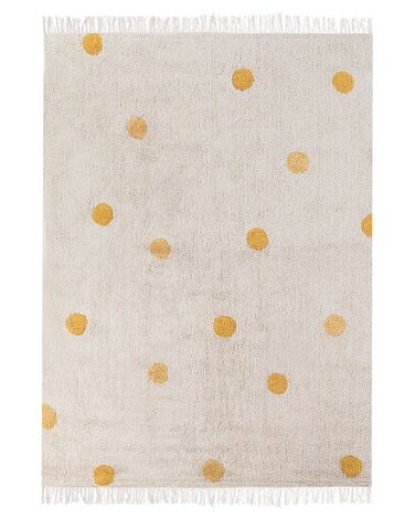 Cotton Kids Rug 140 x 200 cm Beige and Yellow DARDERE