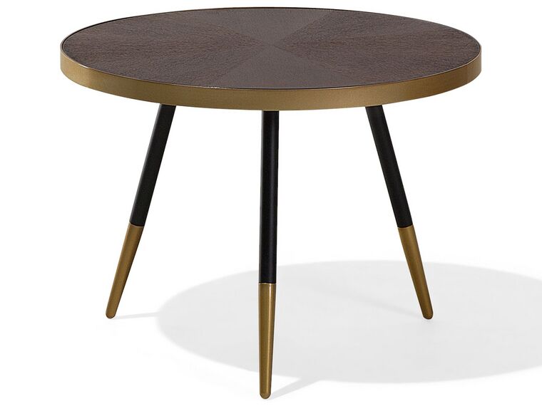 Mesa de centro madera oscura/dorado/negro ⌀ 61 cm RAMONA_705717