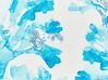 Baumwollkissen Korallenmotiv Weiß und Blau 45 x 45 cm ROCKWEED_893032