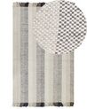 Teppich Wolle cremeweiß 140 x 200 cm Streifenmuster Kurzflor EMIRLER_847179