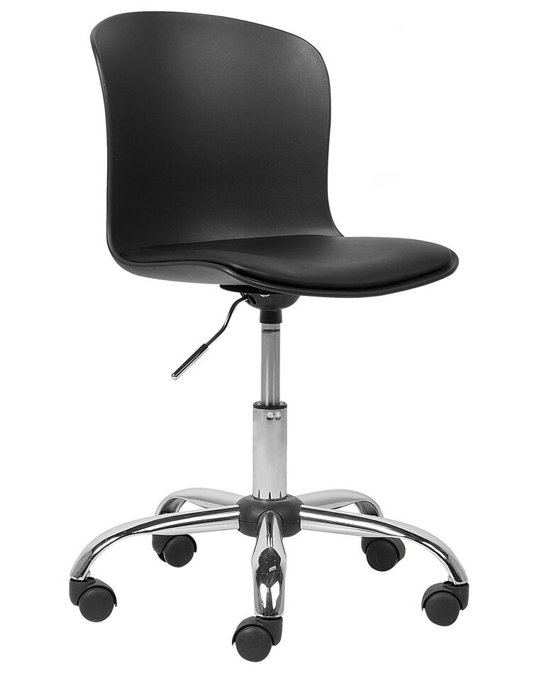 Swivel Armless Desk Chair Black VAMO_731936